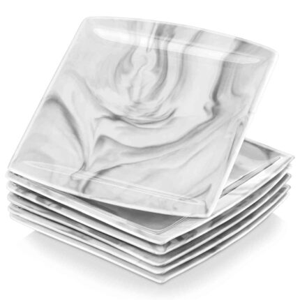 Mldyrzyh Blance Marble Grey Dessert Plates Set of 6