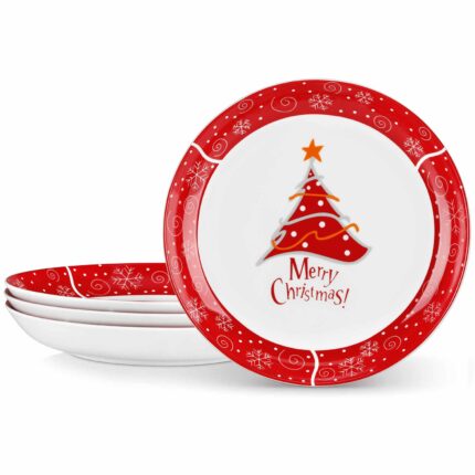 Mldyrzyh Christmastree Pasta Bowls Set of 4
