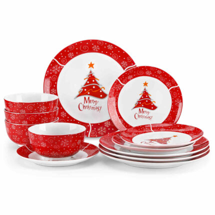 Mldyrzyh Christmastree 12 Piece Dinnerware Set