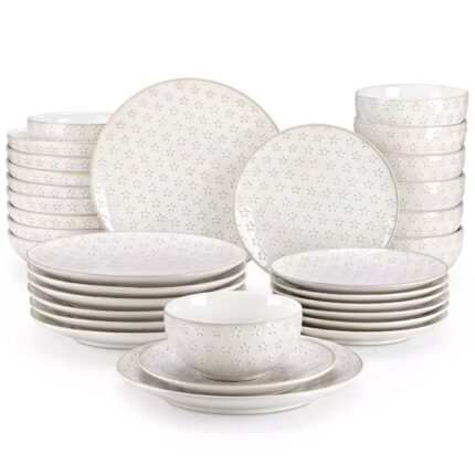 Mldyrzyh Lydia 32 Piece Antique White Dinnerware Set